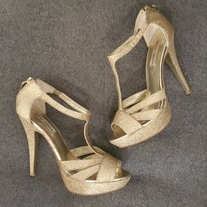 Steve Madden Gold Sparkly Heel